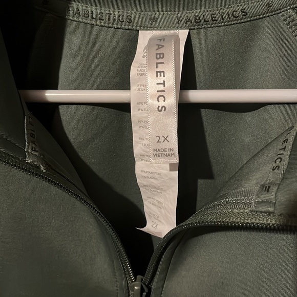 Fabletics Interlock Full-Zip Jacket Moss Green 2X - Picture 6 of 11